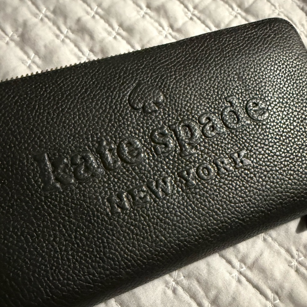 Kate Spade Black Pebbled Leather Tote With Matching Wallet - Picture 8 of 11